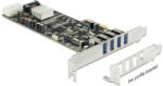 Delock PCI Express x4 Kártya & gt; 4 x Külső USB 3.0 Quad Channel (DL-89365)