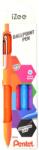 Pentel iZee golyóstoll, 1mm, Mechanikával, 4 szín/készlet, Kék, Rózsaszín, Lila, Narancs (PEBX4704COL)