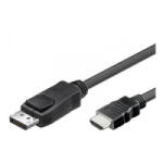 TECHLY Kijelző csatlakozó / HDMI Csatlakozókábel [1x DisplayPort dugó - 1x HDMI dugó] 1.00 m Fekete (ICOC-DSP-H12-010)