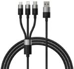 Baseus STARSPEED adatkábel 3in1 (USB - lightning/microUSB/Type-C, 3.5A, PD gyorstöltő, 60cm) FEKETE