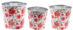 IRIS bádog kaspó 3db piros pipacs 11 5-15cm (81045) - officedepot