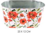 IRIS bádog kaspó ovál pir pipacs 23x12cm (81044) - officedepot