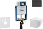 Geberit Kombifix - Falsík alatti szerelési rendszer, Gaia WC és softclose ülőke, Sigma30 gomb, matt fekete/fekete színben SANI15CA5105 (SANI15CA5105)