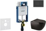 Geberit Kombifix - Falsík alatti szerelési rendszer, Gaia WC és softclose ülőke, Sigma30 gomb, matt fekete/fekete színben SANI15CA5502 (SANI15CA5502)