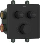 SAPHO Smart Select - Termosztatikus rejtett zuhanycsaptelep 2 készülékhez, testtel, matt fekete RP042B (RP042B)