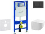 Geberit Duofix - Falsík alatti szerelési rendszer, Gaia WC és softclose ülőke, Sigma30 gomb, matt fekete/fekete színben SANI11CA5105 (SANI11CA5105)