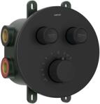SAPHO Smart Select - Termosztatikus rejtett zuhanycsaptelep 2 készülékhez, testtel, matt fekete RP032B (RP032B)