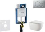 Geberit Kombifix - Falsík alatti szerelési rendszer, Gaia WC és softclose ülőke, Sigma01 gomb, matt króm lakkozott SANI15CA1125 (SANI15CA1125)
