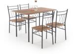 Halmar FAUST 3 szett, étkezőasztal + 4 szék, téglalap alakú, szín: natúr tölgy/fekete