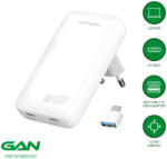 4smarts FlatPlug Slim Dual USB-C hálózati adapter, 45W GaN, fehér (4S542045)