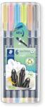 STAEDTLER Tűfilc készlet, 0, 3 mm, STAEDTLER "Triplus® 334", 6 különböző pasztell szín (TS334SB6PA) - tintasziget