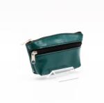 Amnisu sötétzöld lakk kettő cipzáras bőr kulcstartó b7005