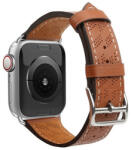 Apple Watch 4-6, SE, SE (2022) (38 / 40 mm) / Watch 7-9 (41 mm) / Watch 10 (42 mm), valódi bőr pótszíj, állítható, lyukacsos, barna