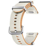 Samsung Galaxy Watch 4 / 5 / 5 Pro / 6 / 7 / FE (40 / 44 / 45mm) / Watch 4 Classic / 6 Classic (42 / 43 / 46mm), textíl pótszíj, S / M méret, állítható, izzadtságátló, vízálló, dupla szíj bújtatóval, krém, gy