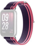  Xiaomi Mi Smart Band 8 Pro / Redmi Watch 4, textíl pótszíj, nylon, állítható, csíkos, Xiaomi Braided Quick Release, lila/rózsaszín, gyári
