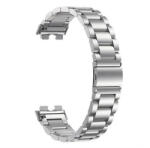Huawei Band 8 / 9 / 10, fém pótszíj, vékony, rozsdamentes acél, pillangó csattal, ezüst
