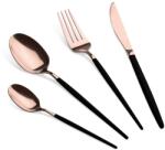 Berlinger Haus Set tacamuri 24 piese, 6 persoane, rose lucios cu negru mat Berlinger Haus BH 3073 Tacam