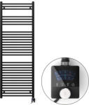 Welland Welland Lux fekete elektromos törölközőszárító design radiátor 600 x 1600mm digitális termosztáttal | Készletről gyors kiszállítással. ES+AF (ES1600600BL-AF13J1-800W)