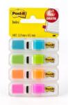 3M Jelölőcímke adagolóban, műanyag, 4x35 lap, 12x43 mm, 3M POSTIT, élénk színek (LP6834ABX) - hazunktajan