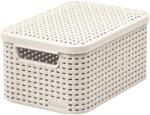 Keter Rattan hatású kosár tetővel, 6l, törtfehér, CURVER "Style S (CSCR7BT) - hazunktajan
