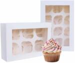  Muffin/Cupcake tároló doboz - Ablakos, 6 és 12 részes