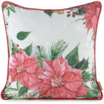  Karácsonyi párnahuzat mikuklásvirág mintával Rózsaszín 45x45 cm (434225)