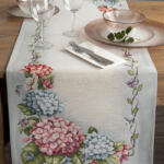 Brightenzi Hortenzia mintás gobelin asztali futó Szürke 40x100 cm +/-5% (HS425587)