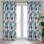  Malta levél mintás dekor függöny Gránátkék 140x250 cm (432118)