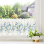  Pola konyhai vitrázs függöny fehér - kék 30x150 cm (372421)