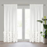  Carli fodros bársony függöny köves díszcsíkkal Fehér 140x250 cm (454023)