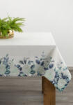  Tavaszi hangulatú asztalterítő fehér rózsákkal Fehér/kék 140x300 cm (416215)
