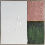  Absztrakt falikép 645b kerettel Fehér/rózsaszín/zöld 80x80 cm (440566)