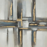  Absztrakt festmény 594 Acélszürke/arany 60x60 cm (423258)