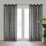  Laurel modern fekete függöny mohair díszítéssel Fekete 140x250 cm (456255)