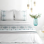  9a hímzett pamut-szatén ágyneműhuzat Fehér 160x200 cm - 70x80 cm 2db (449104)