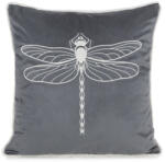  Szitakötős bársony párnahuzat Grafit 45x45 cm (435568)