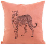  Leo bársony párnahuzat Korall/fekete 45x45 cm (404847)