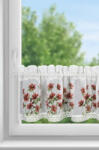  Isa piros virágos vitrázs függöny etaminból Fehér 30x150 cm (423863)