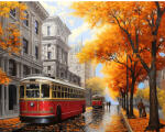 Art City Set goblen cu diamante, cu sasiu, Oras toamna, 30x40 cm (VA815)