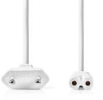 Nedis táp kábel IEC-320-C7, 2 x 0.75 mm˛, hossz 2m, fehér, CEGL11040WT20 (CEGL11040WT20)