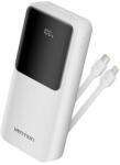 Vention 22.5W Powerbank 20000 mAh, Beépített USB-C, Lightning Kábelek, LED Kijelző, Fehér (FHPW0)