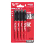 Milwaukee Inkzall 0, 6mm hegyű jelölő filc fekete 4db/cs (48223154) - hardtools