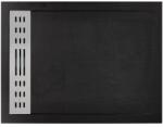 Wellis Ergo Black kőhatású műmárvány zuhanytálca - 90 x 120 x 4 cm (WC00528)