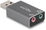 Delock Placa de sunet externa, DELOCK, 66633, 2x3.5 mm, USB-A, gri (66633) - dwyn
