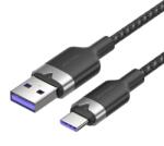 Vention USB-kábel USB Type-C-hez, VENTION, 6A, nylon, max. 100 W, fekete, 2 m (INN-074167)