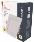 EMOS ZD2124 NEXXO LED süllyesztett lámpatest, négyszög, 12cm, 7/40W, 480 lm, IP20, meleg fehér