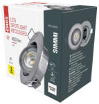 EMOS ZD3222 SIMMI LED spotlámpa, 9cm, 5/50W, 450lm, IP20, természetes fehér, szálcsiszolt nikkel