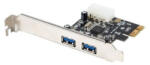 BLACKBIRD PCI Bővítőkártya 2xUSB 3.1 Gen. 2 Low profile verzió (BH1601) - mulan