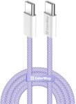 ColorWay Kábel Type-C CW-CBPDCC061-PU, fonott pamut, PD Fast Charging 60W, 3, 0A 1M lila (CW-CBPDCC061-PU)