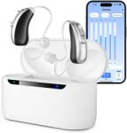  NeoHGS Prémium Digitális Hallókészülék x2, Tiszta Hangzás, Visszhangmentes, Gyors Töltés, Egyszerű Használat, Kompakt és Könnyű Kialakítás, Akkumulátortartó Tok, Bluetooth, Legújabb Generáció